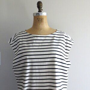 Old Navy White & Navy Stripe Nautical Cotton Shirt